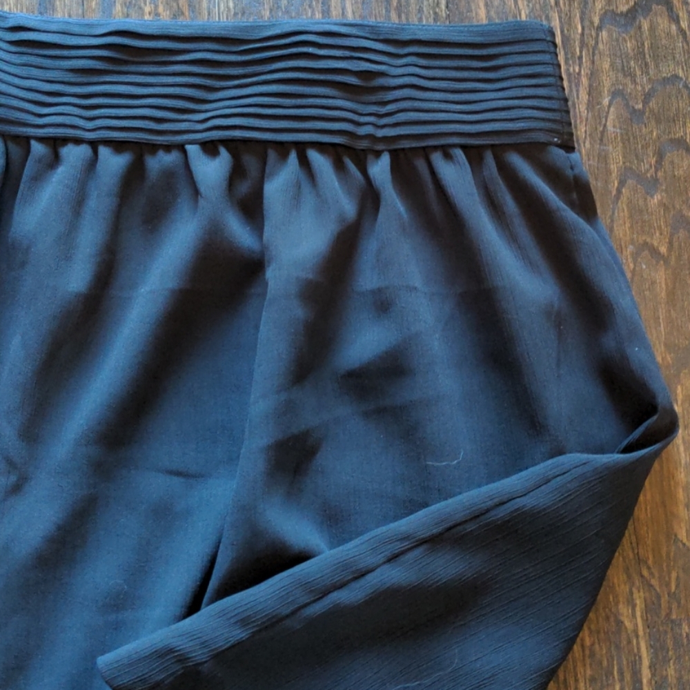 LOFT Black Chiffon layered skirt